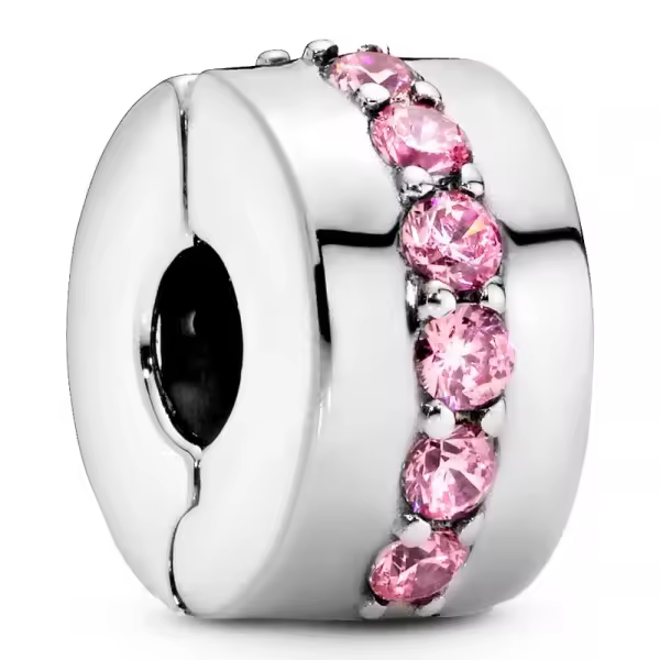 Pandora - Charm de Clip Filas Brillantes Rosa 791972PCZ - 1
