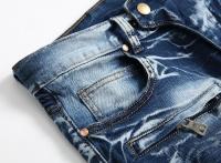 Jean Retro De Buzo Para Hombre Estilo Moderno Con Bolsillo Y Cierre De Cremallera Tejido De Dénim Elástico Slim Straight - details 12