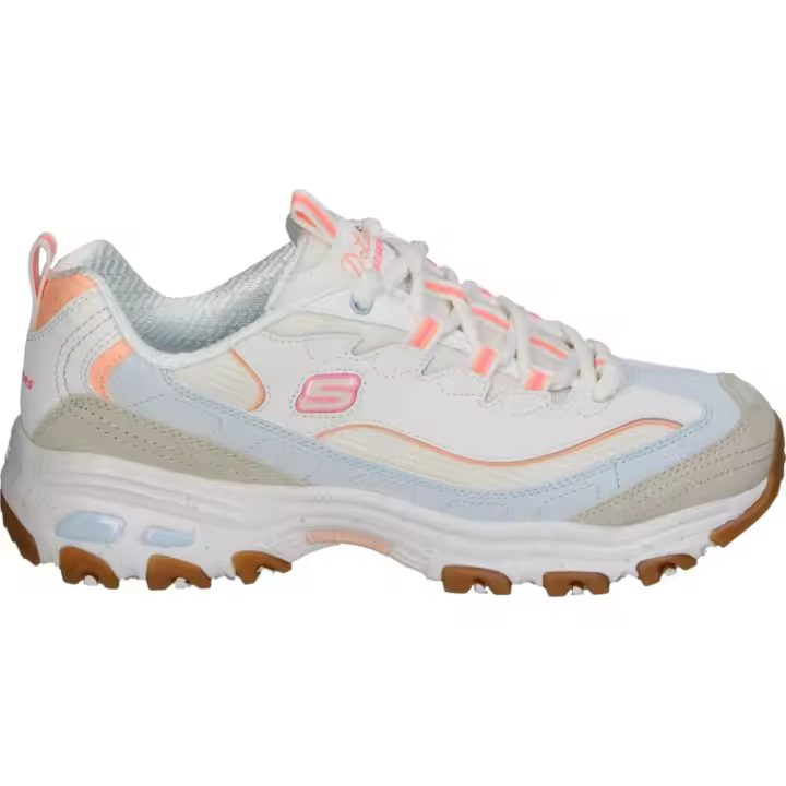 SKECHERS | Zapatillas Skechers D'Lites Me Time para Mujer – Deportiva en Color Beige con Detalles – Sneakers con Cordones – Suela Track – Casual – Cómodas y Versátiles – Modelo 149589-NTMT - 1