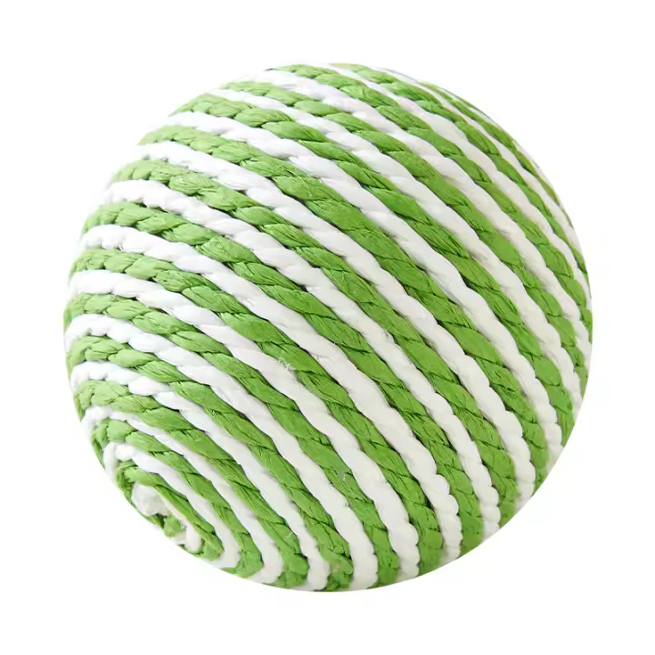 Bola De Madera Para Gatos 10CM Interactiva Con Sonidos Hecha a Mano Sisal Juguete Para Gatos Y Gatitos Para El Hogar - 1