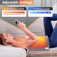 Almohadilla Caliente De 58x29CM Con 9 Niveles De Temperatura Constante 4 Modos De Uso Tiempo Cálido Para Piernas Abdomen Manos Sillín Térmico Para Relajación Corporal - details 0