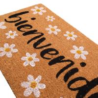 DISTRIBUX Felpudo Margaritas bienvenidos Para Puerta Entrada de Casa Base Goma Antideslizante Material Fibra de Coco 100% Natural Decoración Hogar 40 x 70 cm Alfombrilla Fibra de Coco Original y Divertida - details 2
