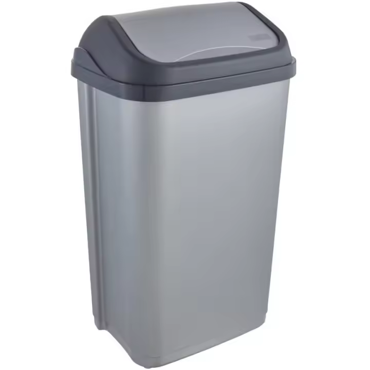 Cubo De Basura Con Tapa Basculante Plástico KEEEPER Swantje 50l Gris KEEEPER - 1
