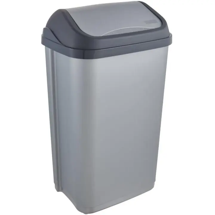 Cubo De Basura Con Tapa Basculante Plástico KEEEPER Swantje 50l Gris KEEEPER - 1