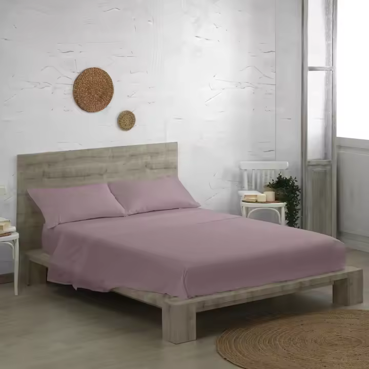 CARPE DIEM -Juego de Sábanas 3 Piezas Algodón 50% Lisas, Extrasuave, Fresco, Ligero, 90, 105, 135, 150, 160, 180, 200, Blanco, Lino, Magenta, Ceniza, Perla, Encimera, Bajera, Almohada - 1