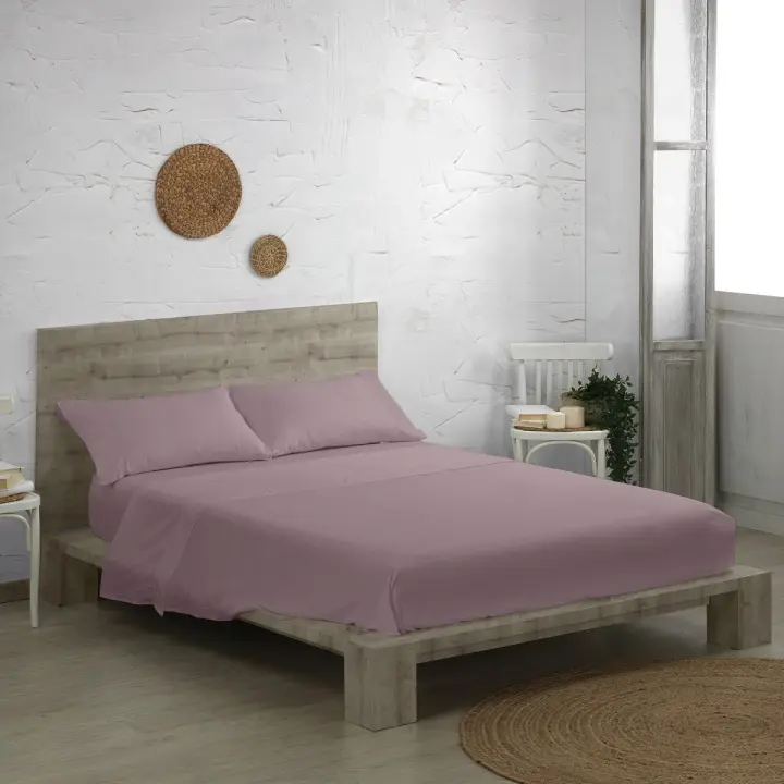CARPE DIEM -Juego de Sábanas 3 Piezas Algodón 50% Lisas, Extrasuave, Fresco, Ligero, 90, 105, 135, 150, 160, 180, 200, Blanco, Lino, Magenta, Ceniza, Perla, Encimera, Bajera, Almohada - 1