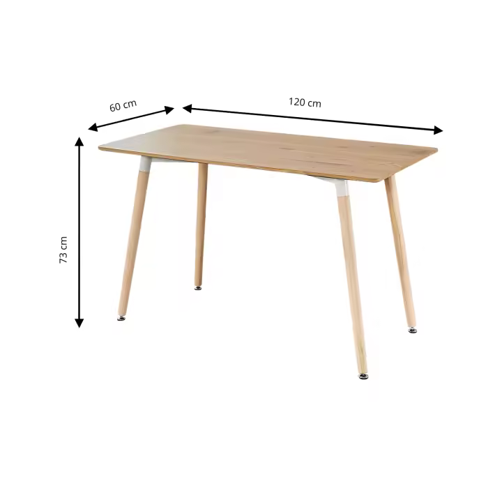 LUTODY - Mesa de comedor, Consola mesa, Madera de roble, Esquina redondeada , Estilo nórdico para Cocina, Salón, Sala de estar para silla - 1