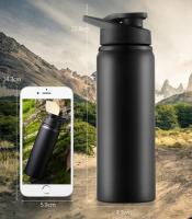 Botella De Deporte Portátil De 24 Oz En Acero Inoxidable Para Ciclismo Y Viajes Negro Vaso De Bebida Directa Para Adultos - details 4