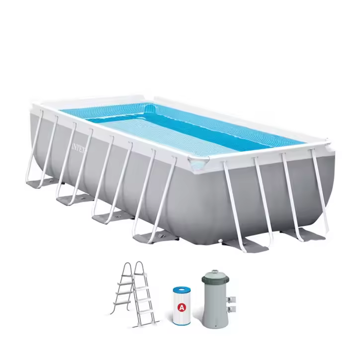 Intex Piscina Prisma Frame Rectangular Above Ground With Filter - 1