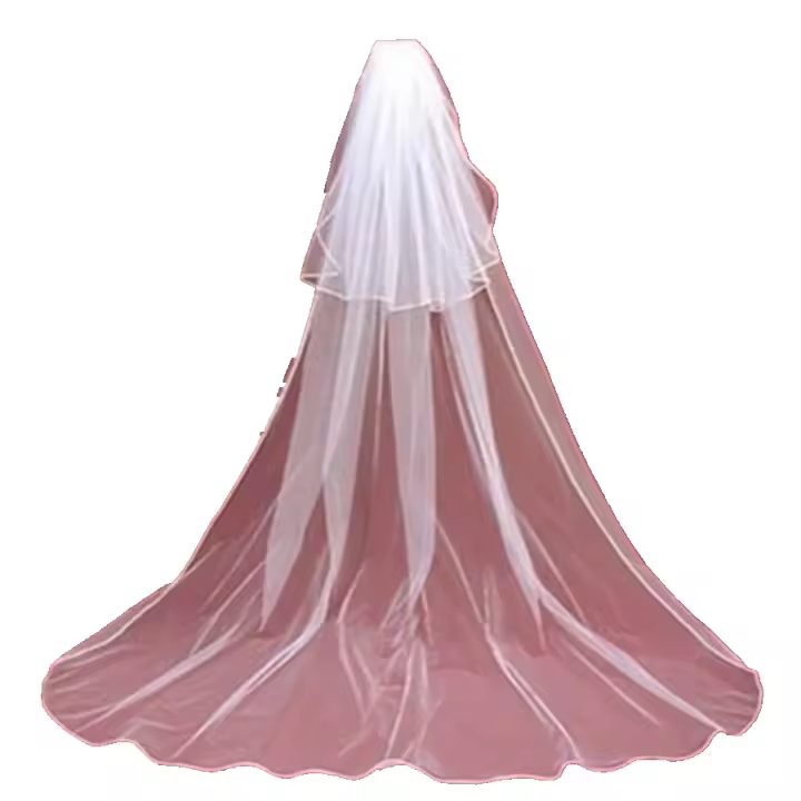 Velo De Novia Largo De Dos Capas 3M Para Boda Vestido De Novia Novia 2025 Velo De Novia Velo De Novia Con Borde De Lápiz - 1