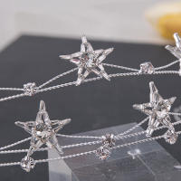 Diadema De Estrella Barroca Brillante Para Mujeres Con Doble Capa Y Hexagrama Accesorio De Boda Hecho a Mano Anillo De Pelo Delgado - details 11