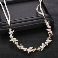 Diadema De Flores Y Hojas Para Mujer Boda Con Cristales Y Perlas Accesorios De Cabello Para Novia Adorno Para El Cabello Adulto - details 6