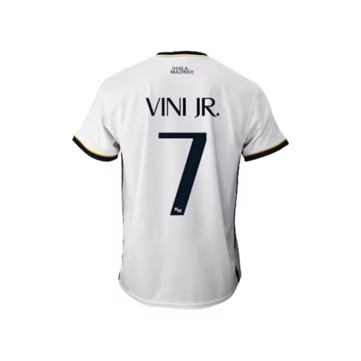 Real Madrid C.F. Camiseta Temporada 2023-2024 Replica Oficial con Licencia Oficial - Vini Jr. 7 - 1
