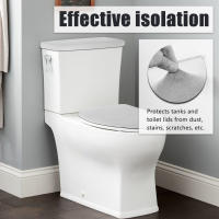 Juego De 2 Cubiertas De Tanque De Inodoro En Veludo Cómodo Accesorio De Baño Universal Tapete De Almohadilla Para Inodoro Material De Algodón Linter - details 3
