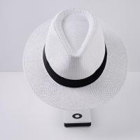 Sombrero De Paja Natural Para Hombre Moda Verano Trendy Sombreros De Playa Protección Solar Color Sólido Fedoras Casual Sombrero De Vaquero Jazz Gangster - details 4