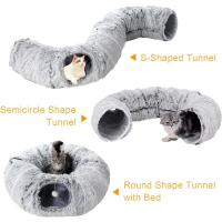 Cama De Gato De Peluche Con Tunnel Multifuncional Para Gatos De Interior Peephole Donut Fluffy Con Tunnel Cama Para Gatos Interior - details 7