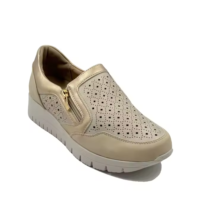 Deportivas Casuales Transpirables Slip-On con Cremallera – Comodidad y Estilo - 1