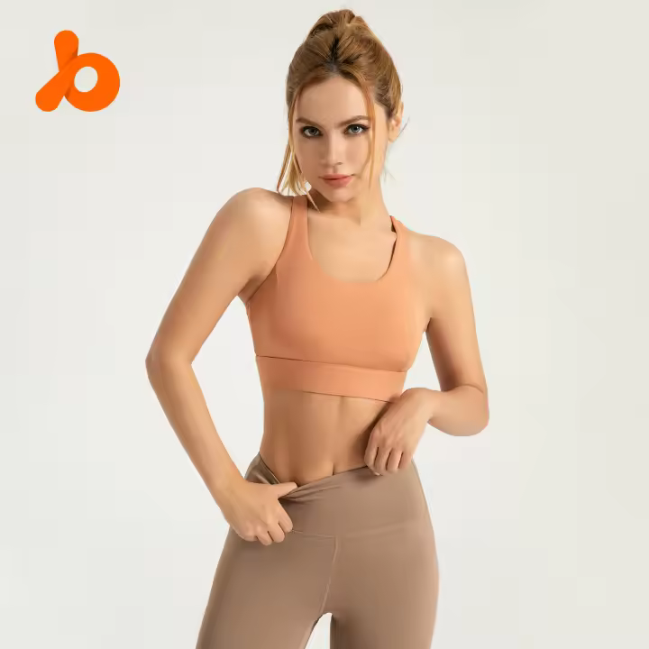 Sujeto de yoga con sensación de Agujero, sujetador Deportivo push-up a prueba de Golpes de alta resistencia con botón trasero transprado - 1