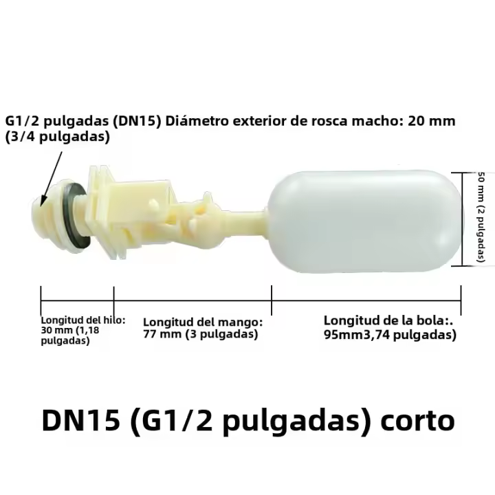 Controlador De Nivel De Agua Automático Para Ganadería 1pc Válvula Flotante Plástica G1/2 DN15 Para Cuencos De Agua Y Cría De Ponedoras - 1