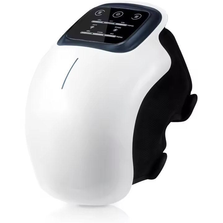 Masajeador de rodillas inalámbrico con calefacción, masaje relajante para rodillas, ayuda a aliviar la rigidez y el malestar articular, 3 velocidades, apagado automático a los 10 minutos, pantalla táctil LED, velcro ajustable. - 1