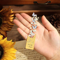Marcapáginas Vintage Mariposa Flor Dorado Metal Hueco Creativo Regalo Para Estudiantes Herramienta De Lectura Suministros De Papelería - details 4