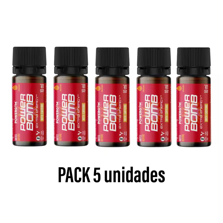 POWERGYM  POWERBOMB - Short/Vial  Energético más concentrado del mercado - Complemento alimenticio a base de L-Carnitina, Guaraná y Beta-alanina - 1