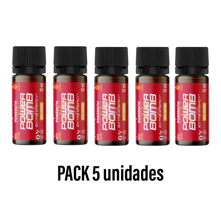 POWERGYM  POWERBOMB - Short/Vial  Energético más concentrado del mercado - Complemento alimenticio a base de L-Carnitina, Guaraná y Beta-alanina - 1