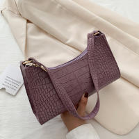 Bolso De Hombro Retro Con Patrón De Cocodrilo Para Mujer En Cuero PU Bolso De Bocina Estilo Francés Bolso De Mano Casual Monedero Tote - details 3