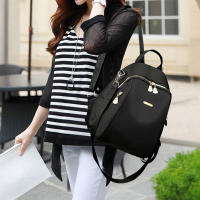 Mochila De Mujer Pequeña a Prueba De Robos Bolsa De Mano Elegante De Lona Para Ciudadano Mochila De Hombro Negro - details 7