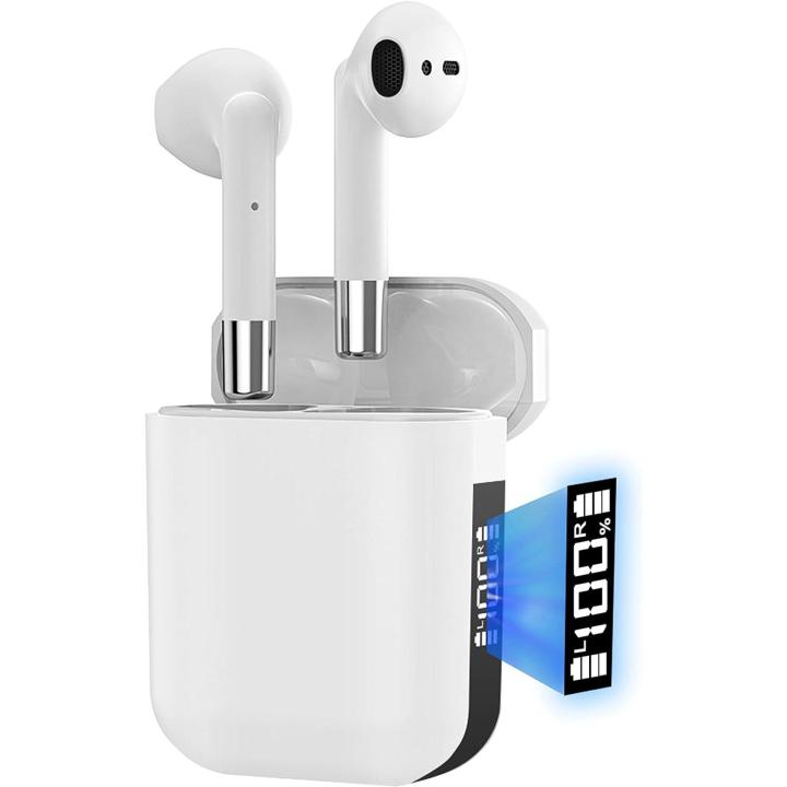 Auriculares Inalámbricos, Auriculares Bluetooth 5.3 HiFi Estéreo, Cascos inalambricos Bluetooth IPX5 Impermeables, Auriculares Inalambricos Bluetooth con Control Táctil, In-Ear Auriculares Reproducción de 24H, Blanco