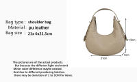 Bolso De Hombro En Forma De Crescent Para Mujer Bolso De Armpita Diseñador Bolso De Mano Diario Bolso Para Teléfono Vintage PU Suave - details 0