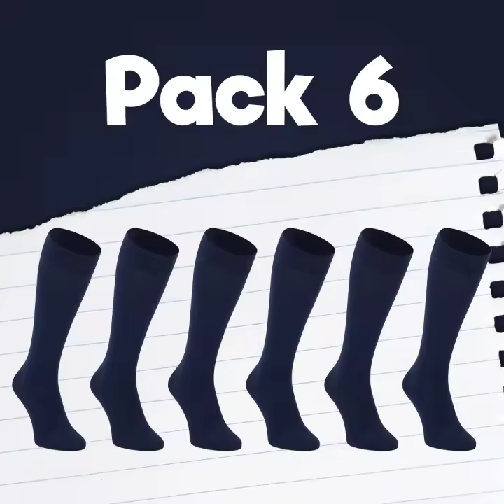 Calcetines - Pack de 6 Calcetines Colegiales de Algodón Largos para Niñ@ - Gran Calidad y Transpirabilidad Color Marino - 1