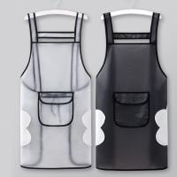 Delantal De Cocina Impermeable Y Transparente Resistente Al Aceite Para Hombres Y Mujeres Accesorios De Hornear Para BBQ Restaurante Café Delantal Sin Mangas De Algodón - details 2