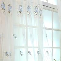 Cortinas De Voile Transparentes Bordadas Azules AnneyOneDecor Para Sala De Estar Y Dormitorio Estilo Pastoral Doble Panel - details 8