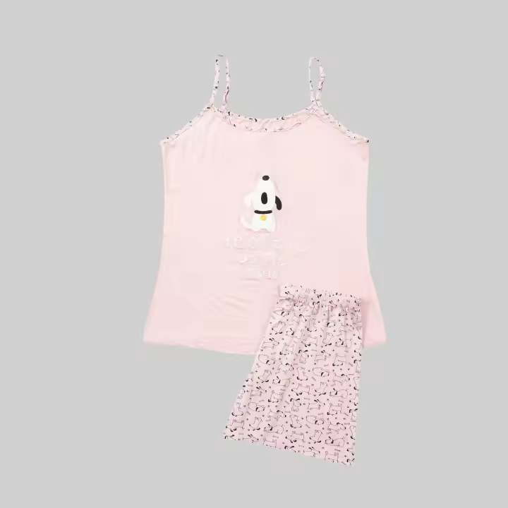 Pijama Tirantes Ligero Animal Vibes Rosa - 1