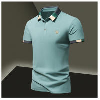 Camisa POLO Para Hombre Verano Moda Seda De Hielo Secado Rápido Manga Corta T-shirt Color Sólido Suelta Collar De Negocios Algodón Puro Top - details 21
