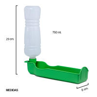 750ml Bebedero para Perro y Gatos Bebedero de Viaje para Mascota, 29cmx8cm, 3 Colores: Rojo, Azul y Verde - details 0