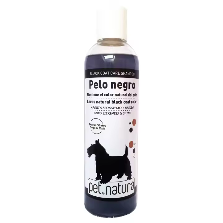Champú para Perros con Pelo Negro y Extractos Naturales, 250ml/750ml, Pet Natura Petnatura - 1