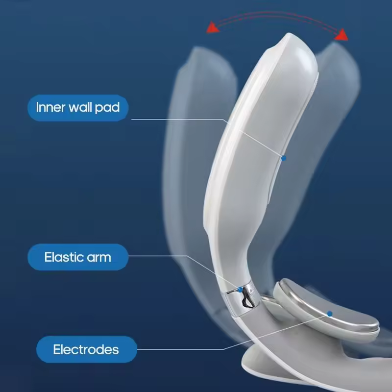 Masajeador Cervical De 4 Cabezas Con Ajuste De Fuerte USB Inteligente Con Voz De Calentamiento Masajeador De Cuello Blanco - details 5