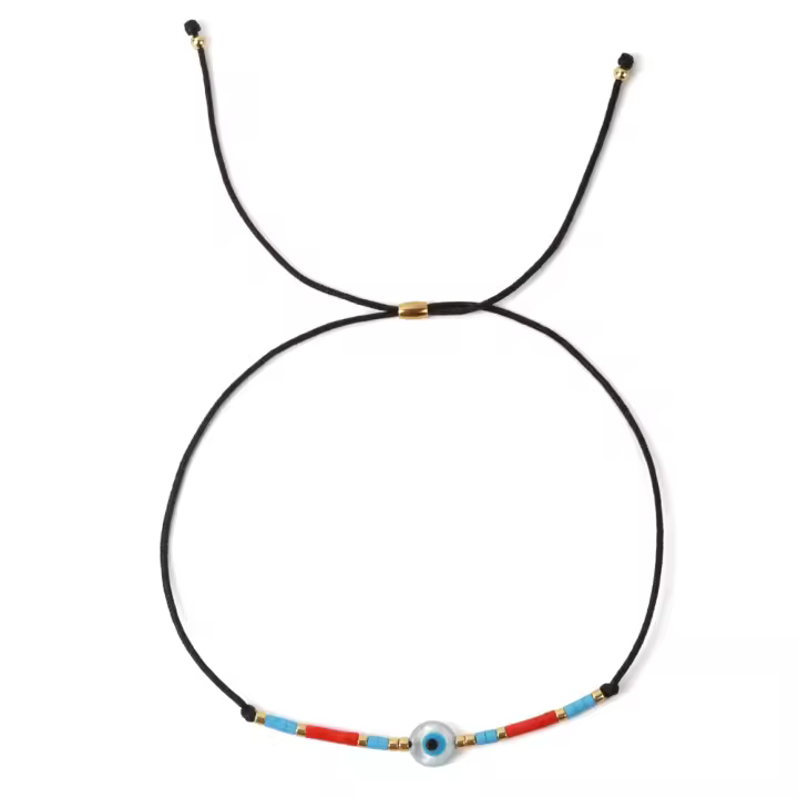 Pulsera Go2boho Con Ojos Maléficos Y Cuentas Minimalista Protección Suerte Hecha a Mano Bohemia Ajustable Para Hombres Y Mujeres Joyería De Moda Hawái - 1
