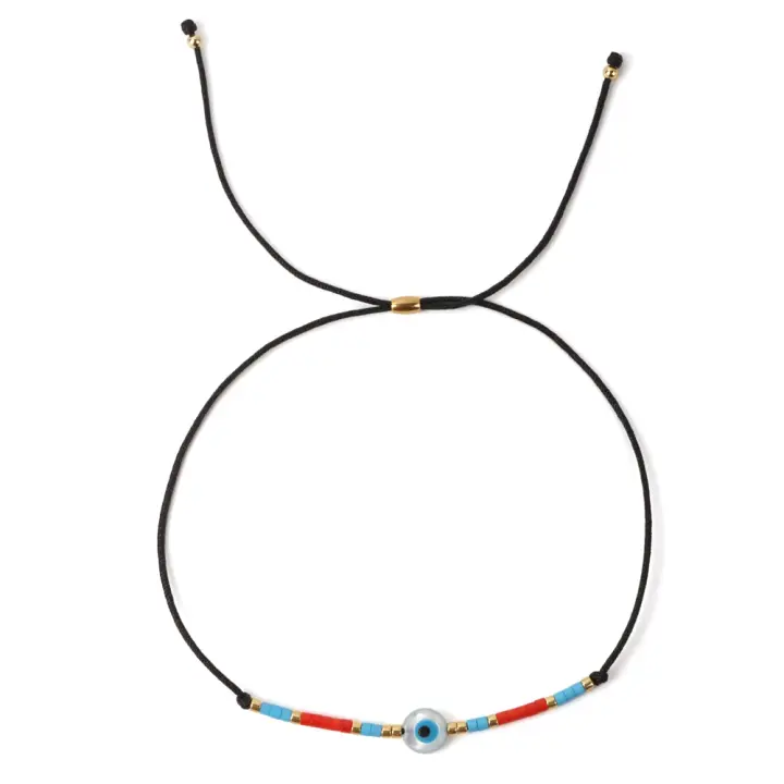 Pulsera Go2boho Con Ojos Maléficos Y Cuentas Minimalista Protección Suerte Hecha a Mano Bohemia Ajustable Para Hombres Y Mujeres Joyería De Moda Hawái - 1