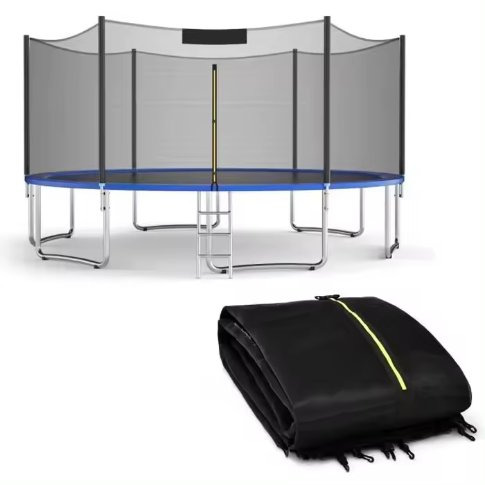 Trampolín al aire libre Red DE SEGURIDAD Trampolín Bolsa de red protectora Valla Accesorio de red protectora para red de búsqueda Protector de nylon 8 pies 6 varillas, tierra alta 160 cm Pd8cc - 1