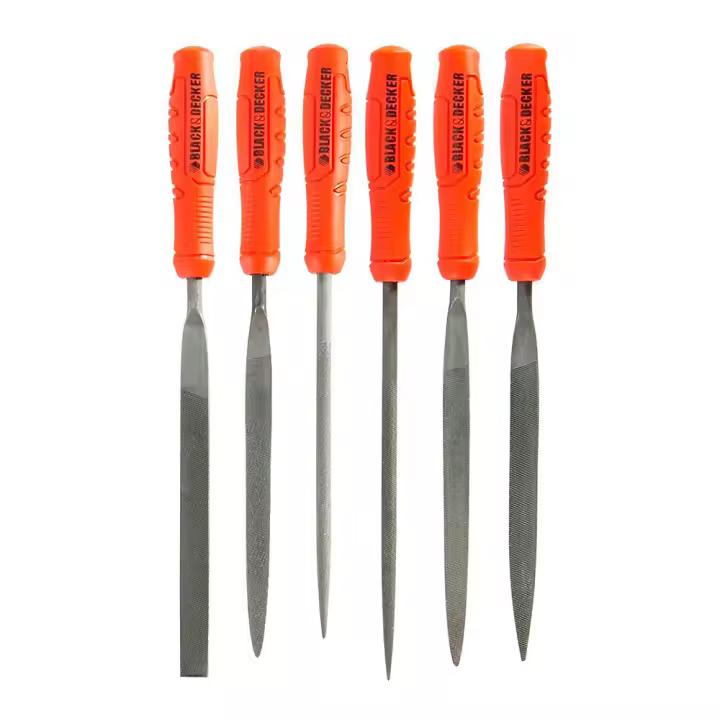 Juego de 6 mini limas de metal y madera bdht0-22270 black+decker - 1