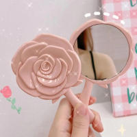Espejo De Mano De Vainilla 3D Estéreo Retro En Forma De Rosa Para Maquillaje Espejo Compacto Regalo De Cumpleaños Para Niñas - details 5