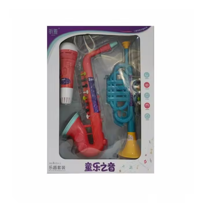 PACK MUSICAL TROMPETA SAXO Y MICROFONO DE PANRITOS - 1