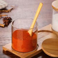 Jars De Almacenamiento De Condimentos De Vidrio 300ml Con Tapa Y Cuchara De Bambú Estuche De Especias Para La Cocina Contenedor De Almacenamiento De Azúcar Sal Pimienta - details 3
