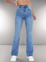 Nuevos Jeans Para Mujer Estilo Europeo Y Americano Slimming Cintura Alta Casual Versátil Tejido Denim Lavado Trousers - details 1