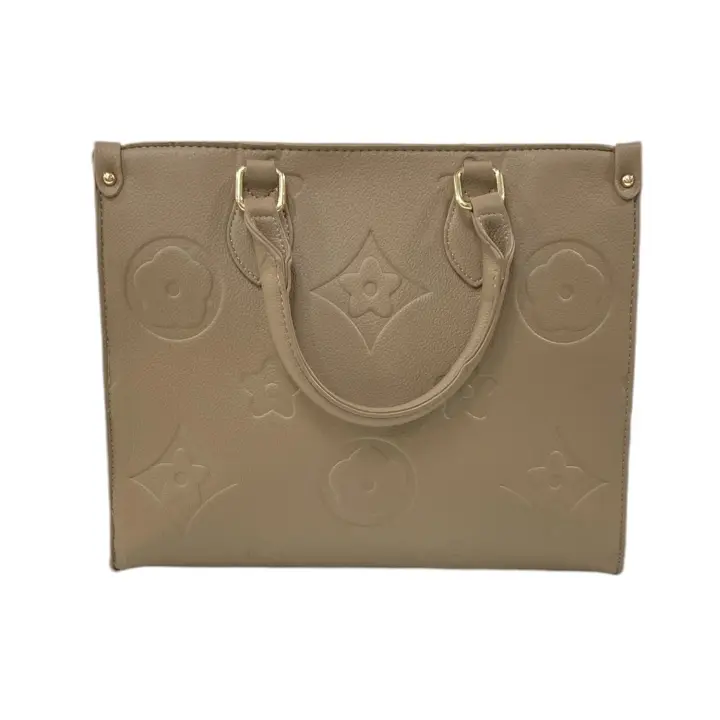 Bolso Relieves Con Asas Camel - 1