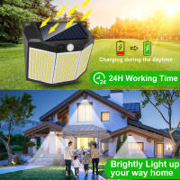 Lámpara De Pared Solar Para Jardín Y Patio Con Sensor De Movimiento Y 3 Modos De Iluminación Impermeable 432 LED Reflector Instalación Por Asamblea - details 2