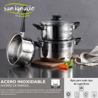 Bateria de cocina 5 piezas (2 cacerolas + 2 tapas + cazo) SAN IGNACIO Toledo en acero inoxidable apta para todos los fuegos - details 2